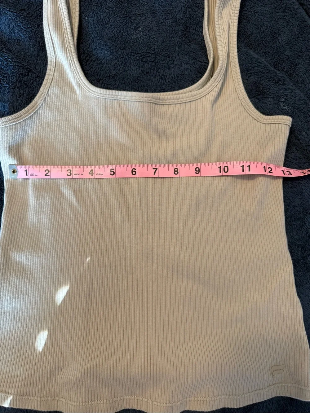 Fabletics Cream Ribbed Scoop Tank - Picture 3 of 6